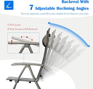 English Elm Patio Folding Chairs Set Of 2 – Lightweight, Ergonomic, Textilene Fabric For Ultimate Outdoor Comfort W1859P321614-GIGA