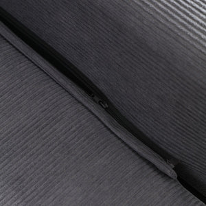 English Elm 81'' Corduroy Floor Sofa Convertible Loveseat Futon Sleeper with Foam Fill and Pillows Gray W1117P459707