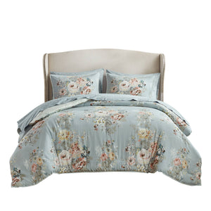 English Elm 5-piece Twin Xl Watercolor Floral Comforter Set Reversible Soft Polyester Bedding B035P408244