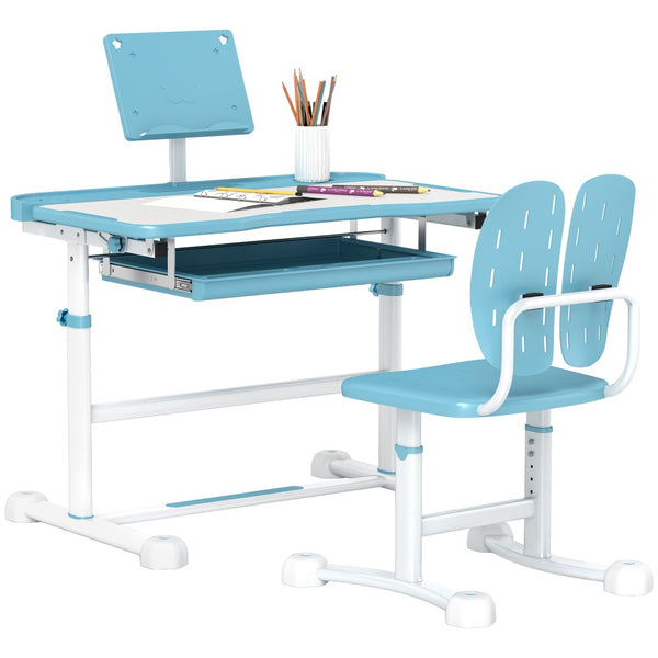 English Elm Qaba Kids Desk And Chair Set - Adjustable, Ergonomic Study Table With Tilt Top, Storage & Book Stand W2225P229108-GIGA