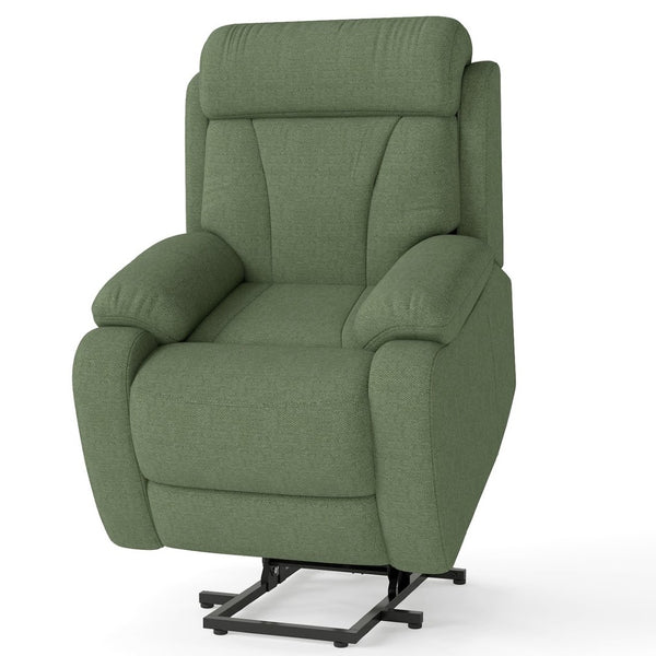 English Elm Power Lift Recliner For Seniors - Elegant Electric Chair With Remote Control & Side Pocket, Dark Green Velvet W1028S00056-GIGA