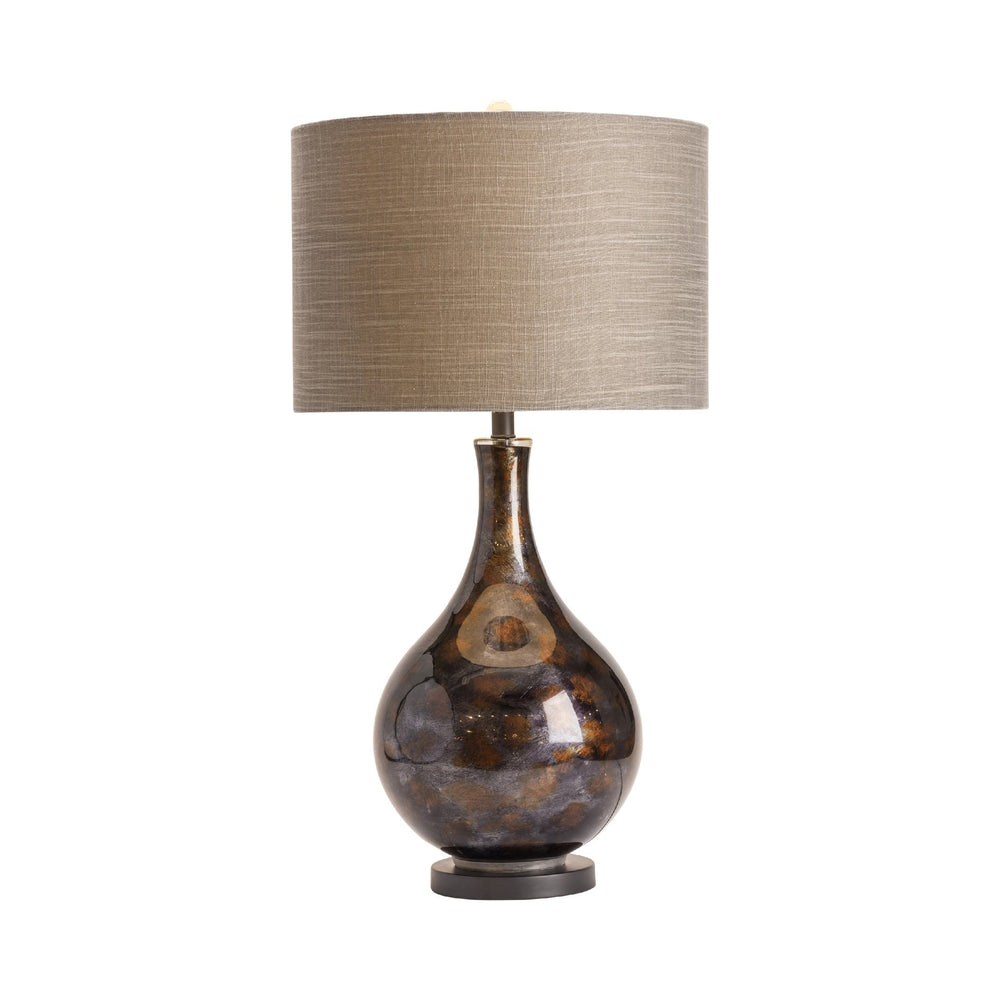Crestview Collection 33.5"H Elegant Glass Table Lamp - Teardrop Design In Smoky Black & Bronze, Perfect For Any Room!   Cvabs1292