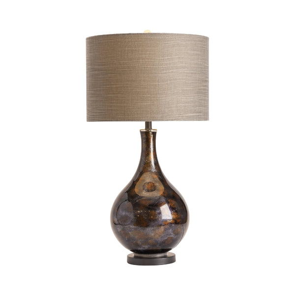 Crestview Collection 33.5"H Elegant Glass Table Lamp - Teardrop Design In Smoky Black & Bronze, Perfect For Any Room!   Cvabs1292