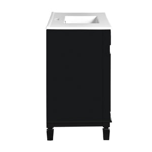 English Elm 36'' Modern Bathroom Vanity With Black Ceramic Top, Soft Closing Doors & Drawers For Stylish Storage N710P230231B