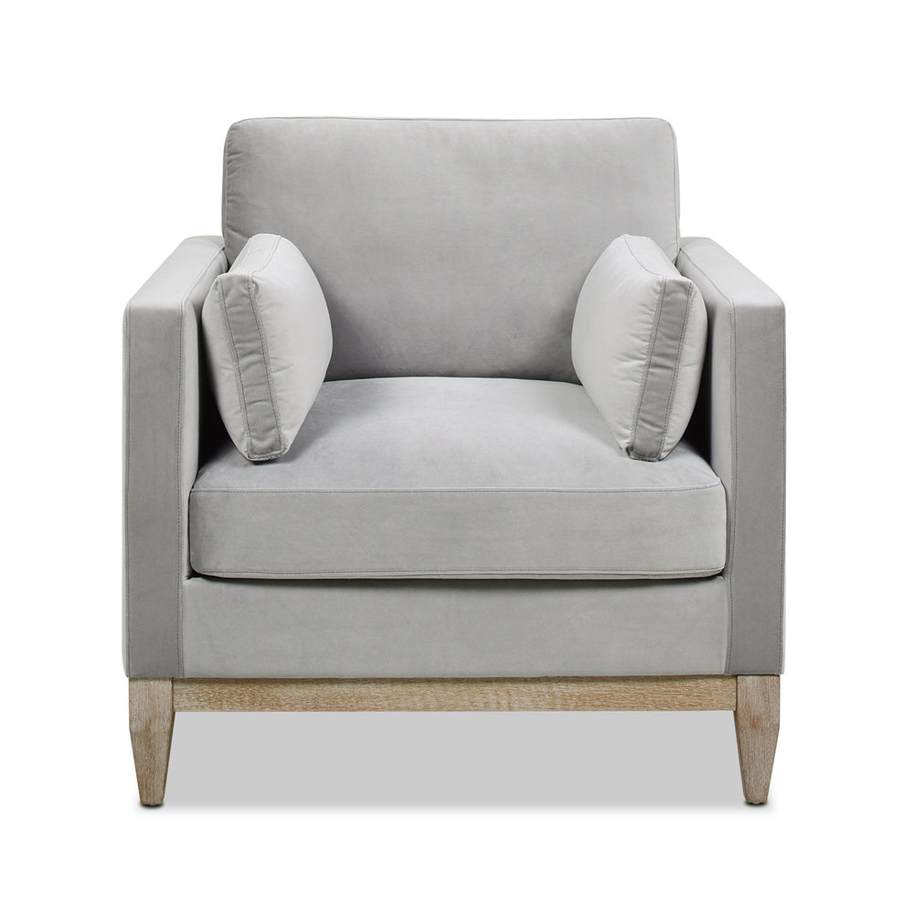English Elm Jennifer Taylor Home - Knox 36" Plush Velvet Arm Chair In Opal Grey - Modern Farmhouse Design With Removable Cushions B2719P238324