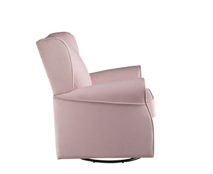 English Elm Tamaki Elegant Pink Fabric Glider Chair with Swivel, Nail-Head Trim, Cozy Upholstery & Smooth Motion B2726P242562