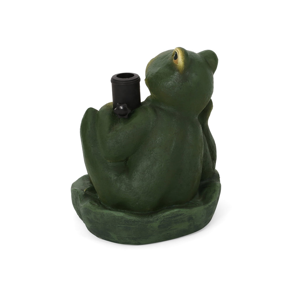 English Elm Christopher Knight Home® - FROG Concrete Umbrella Base in Green – Heavy 17.5" Stable Patio Stand, Weather-Resistant Outdoor Decor 67765.00GRN