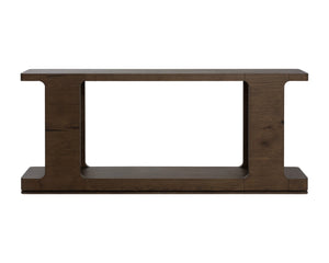 Sunpan HERCULES Console Table - Sculptural Design with Reclaimed Oak, Perfect for Entryways and Living Rooms Aged Brown 112531