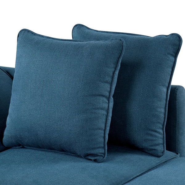 English Elm Convertible Chair Modern Convertible Fabric Recliner with Adjustable Headrest, Storage Pull-Out Seat and Pillows Included Blue 26 L x 40 W x 22 H B2741P299010