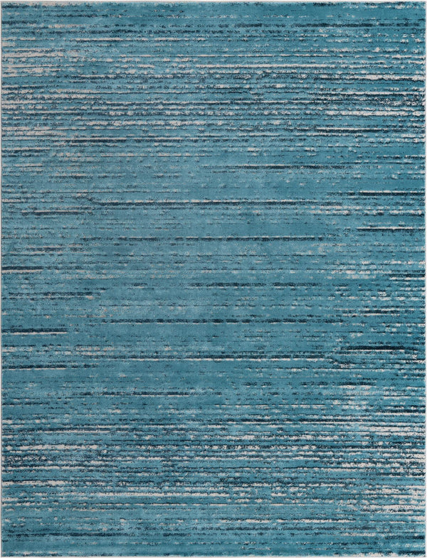 Unique Loom Oasis Calm Machine Made Abstract Rug Blue, Navy Blue/Ivory 8' 0" x 10' 0"