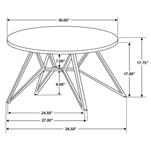 English Elm Garfield Industrial 3 Piece Round Coffee and End Table Set with Cement Textured Tops B062S01553