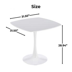 English Elm 1+4,5pieces Mid-century Dining Set White Mdf Top Tapered Metal Legs Seats Six W3766S00010