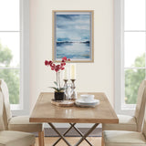 Madison Park Sparkling Sea Coastal Framed Glass and Single Matted Abstract Landscape Coastal Wall Art MP95G-0324 Blue