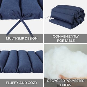 English Elm New Set of 2 Uv Resistant Polyester Chaise Lounge Cushions for Outdoor Patio Use Antique Blue,Blue W419P460513