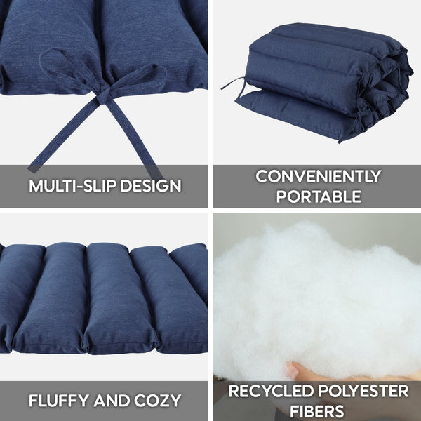 English Elm New Set of 2 Uv Resistant Polyester Chaise Lounge Cushions for Outdoor Patio Use Antique Blue,Blue W419P460513
