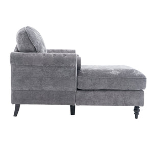 English Elm [new] Chenille Upholstered Chaise Lounge Sleeper Chair with Pocketed Spring Cushions W2363S00086