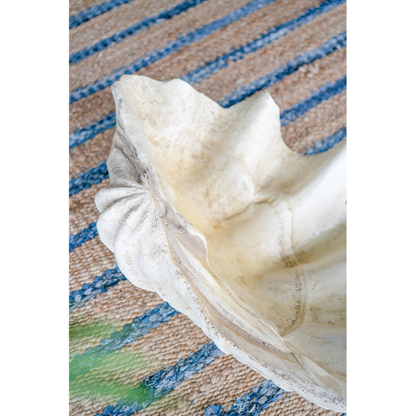 English Elm 25.3x16.5x8.5" Oversized Clam Shell Sculpture Glossy Coastal Decor Display Piece W2078P491173