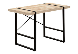 English Elm Computer Desk - Stylish Natural Laminate With Black Metal Frame, Perfect For Home Office & Study B2710P219880