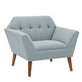 INK+IVY Newport Mid-Century Newport Wide Mid-Century Modern Lounge Chair II100-0382 Light Blue