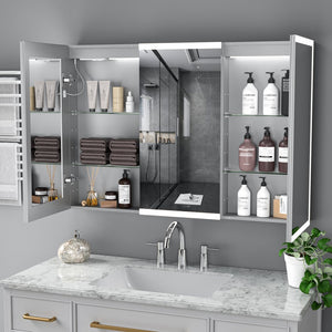 English Elm Led Lighted Medicine Cabinet With Anti-Fog Mirror, Adjustable Brightness & 3 Color Temperatures W3735P374361