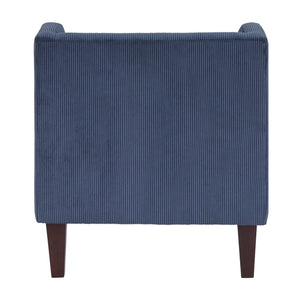 English Elm Modern Corduroy Accent Chair with Lumbar Pillow, Upholstered Seat, Stylish Living Room Centerpiece Blue 42 L x 28.5 W x 13.5 H B011P287471