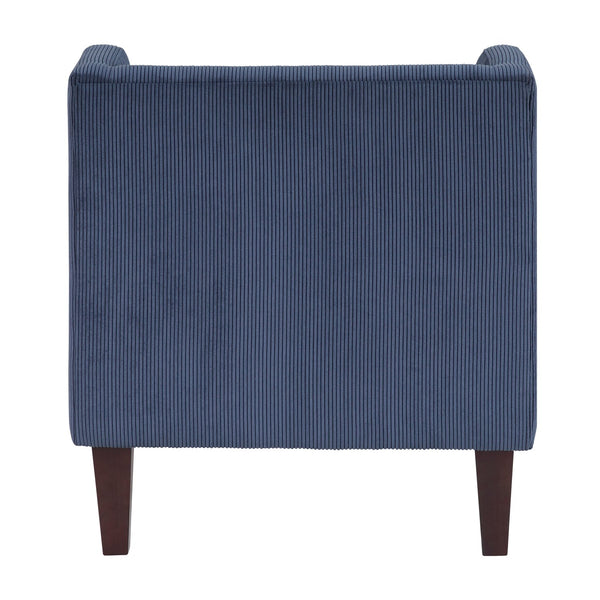 English Elm Modern Corduroy Accent Chair with Lumbar Pillow, Upholstered Seat, Stylish Living Room Centerpiece Blue 42 L x 28.5 W x 13.5 H B011P287471