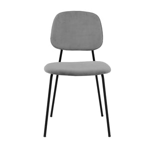 English Elm Montria Gray Velvet Dining Chairs Set of 2 — Metal 4-Leg Durable Base, 250 lb Capacity, Stylish Easy Assembly B2736P354329
