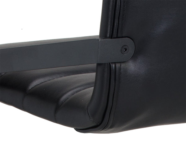 Sunpan Webber Industrial Chic Barstools - Set of 2 with Tufted Faux Leather and Exposed Steel Frame Cantina Black