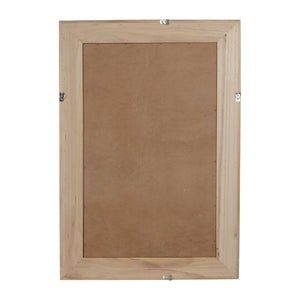 English Elm Natural Rattan Wrapped Solid Wood Frame Rectangle Mirror for Farmhouse Entryway Bath Yellowish-Brown W2203P436625