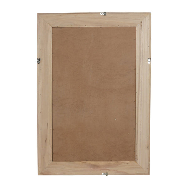 English Elm Natural Rattan Wrapped Solid Wood Frame Rectangle Mirror for Farmhouse Entryway Bath Yellowish-Brown W2203P436625