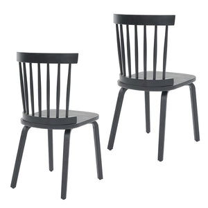 English Elm Windsor Dining Chairs Set Of 2, Ergonomic Spindle Back Wood Chairs For Farmhouse Or Modern Spaces W2069P293304-GIGA