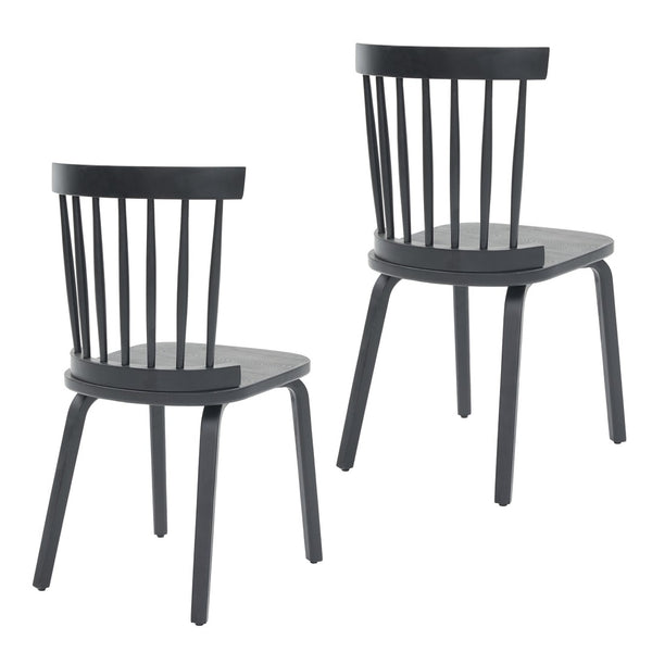 English Elm Windsor Dining Chairs Set Of 2, Ergonomic Spindle Back Wood Chairs For Farmhouse Or Modern Spaces W2069P293304-GIGA