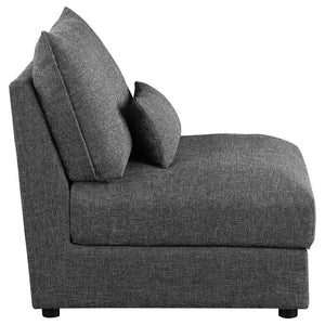 English Elm Wakefield Slipper Accent Chair Armless Foam Seat with Lumbar Pillow Modern Decor B062P451728