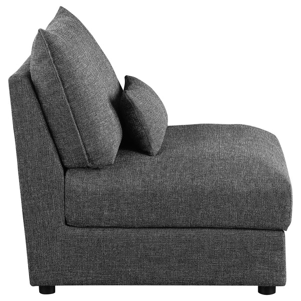 English Elm Wakefield Slipper Accent Chair Armless Foam Seat with Lumbar Pillow Modern Decor B062P451728