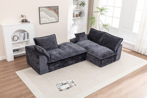 English Elm 103" Cloud Sectional Couch – L-Shape Chaise, Modern Boneless Modular Sofa For Cozy Living Spaces W1170S00041