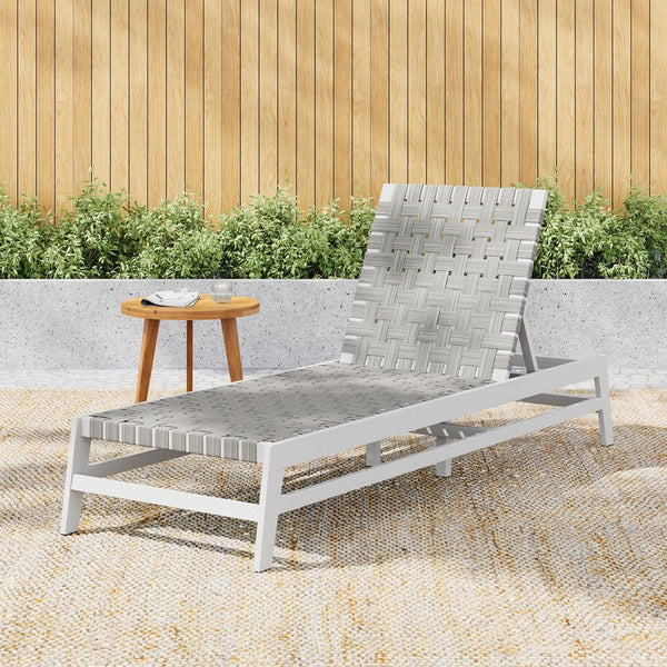 English Elm Christopher Knight Home® - Outdoor Rope Chaise Lounge with Acacia Wood Frame and Adjustable 4-Position Recline for Patio Comfort Grey,LIGHT GREY 84.84 L x 29.13 W x 5.78 H N776P288556G