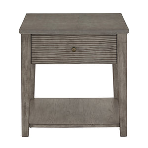 Homelegance By Top-Line Juniper Antique Grey Finish Grey Fiber Cement Table with Self Grey Rubberwood