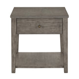 Homelegance By Top-Line Juniper Antique Grey Finish Grey Fiber Cement Table with Self Grey Rubberwood