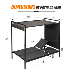 English Elm Outdoor 2-Seat Patio Porch Swing with Steel Frame, PE Rattan, 750lb Capacity, Plush Cushions, Weatherproof Dark Brown,Dark Gray W1859S00133