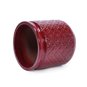 English Elm 3 Pieces Ceramic Flowerpot Set - Modern Bean Paste Red Planters For Stylish Indoor & Outdoor Spaces W3273P321477