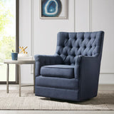 Madison Park Mathis Traditional Swivel Glider Chair MP103-0935 Blue