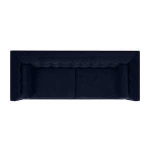 English Elm Jennifer Taylor Home - Jack 84" Modern Tuxedo Tufted Sofa in Plush Velvet with Shelter Arms, Reversible Cushions, Pillows Dark Navy B2719P238407