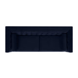 English Elm Jack 84" Modern Tuxedo Tufted Sofa, Dark Navy Blue Performance Velvet