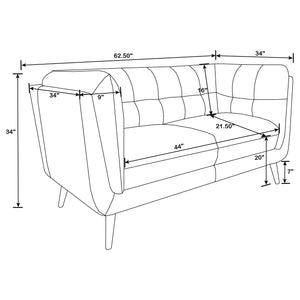 English Elm Maximillion Vintage Brown Chesterfield-Style Loveseat with Tufted Shelter Arms, Microfiber Leather Elegance B062P358089