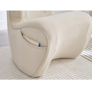 English Elm Ergonomic Floor Chair Velvet Upholstered Lumbar Support Seat for Reading Nook or Lounge Beige W1097P462002