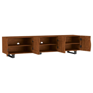 English Elm Harper Solid Mango Wood Media Console with Curved Doors for Large Living Rooms B062P451817
