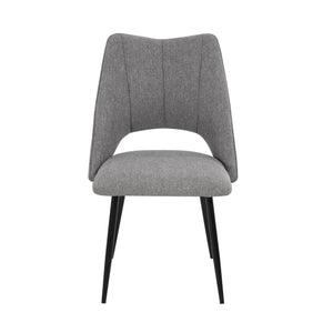 English Elm 4-Chair Modern Linen Dining Set with Metal Legs, High-Resilience Cushions, Adjustable Feet, 265lb Capacity Grey W757P304077