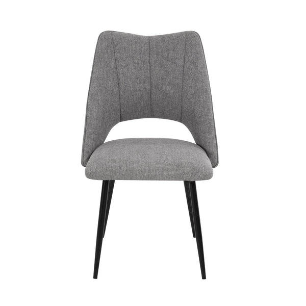 English Elm 4-Chair Modern Linen Dining Set with Metal Legs, High-Resilience Cushions, Adjustable Feet, 265lb Capacity Grey W757P304077