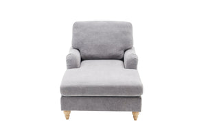 English Elm Modern Mid-Century Oversized Chaise Lounger Sofa Bed with Solid Wood Legs, Deep Seat Comfort Sleeper Grey W2363S00070