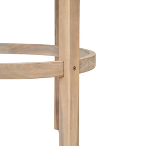 English Elm Christopher Knight Home® - Abaco Acacia Outdoor Barstool Set of 2 with Removable Gray Cushions, Rustic Curved Back Support Beige,Light White N775P294071G
